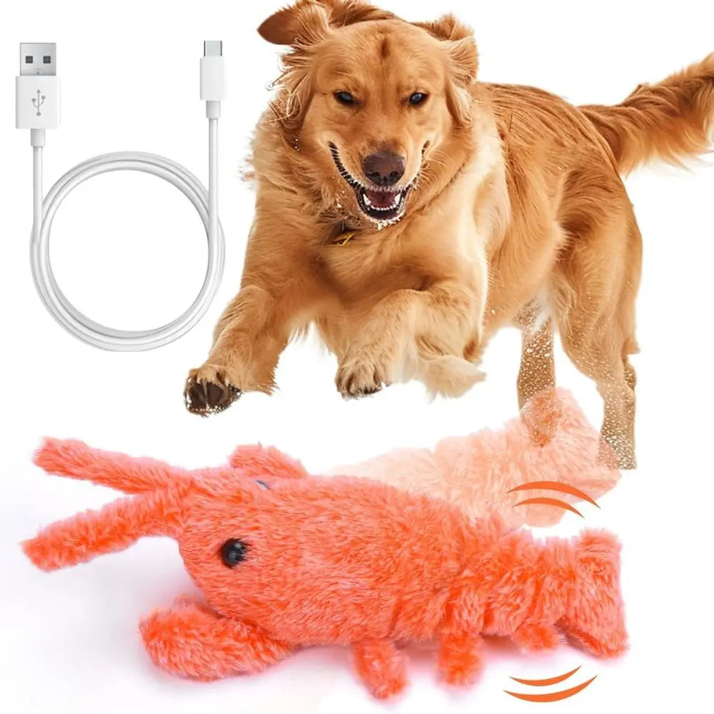 USB Charging Lobster Cats Toy Dancing Moving Washable Plush Electric Pet Toys Squeaky Automatic Dogs Interactive Toys Outdoor