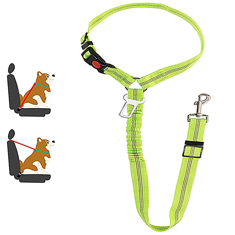 New Solid Two-In-One Dog Harness Pet Car Seat Belt Leash Backseat Safety Belt Adjustable for Kitten Dogs Collar Pet Accessories