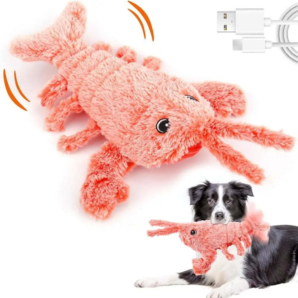 USB Charging Lobster Cats Toy Dancing Moving Washable Plush Electric Pet Toys Squeaky Automatic Dogs Interactive Toys Outdoor