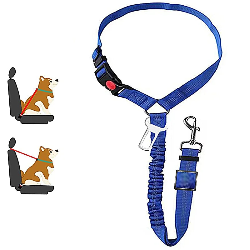 New Solid Two-In-One Dog Harness Pet Car Seat Belt Leash Backseat Safety Belt Adjustable for Kitten Dogs Collar Pet Accessories