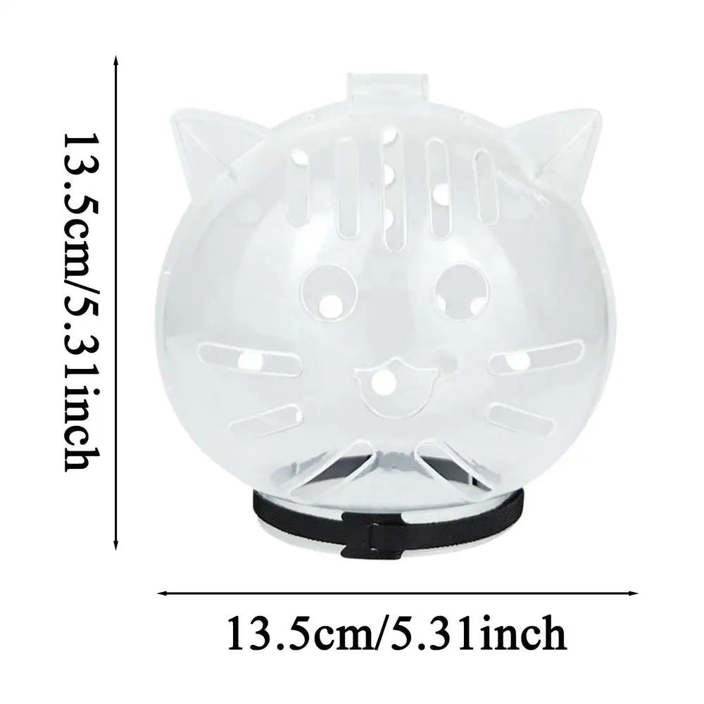 Cat Head Cover Anti-Biting Transparent Cat Hood Breathable Cat Bubble Muzzle for Pets Bathing Shedding Nail Trimming Behavior