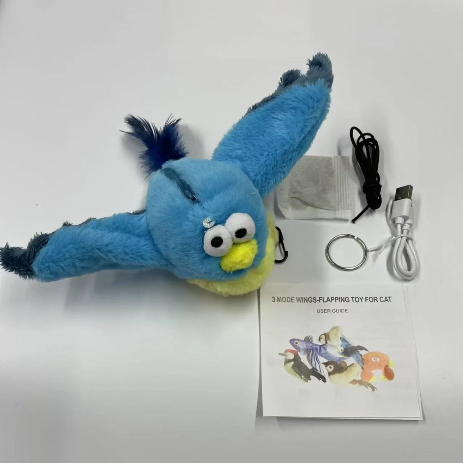 Cat Toys, Flapping Wings Penguin Toys, Vivid Chirping, Simulation Bird Interactive Cat Toy for Kitten Kitty Exercise, Plush Toys
