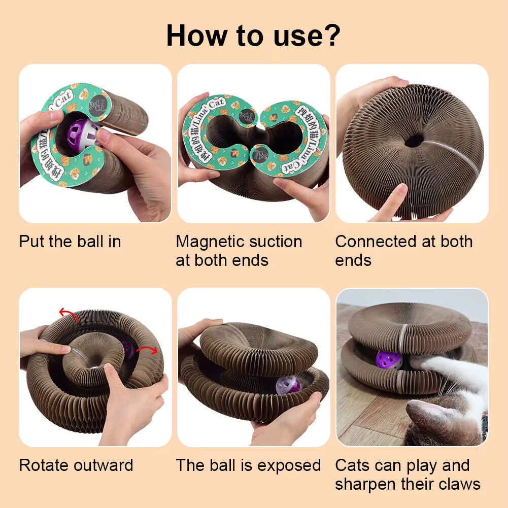 Cat Foldable Magic Organ Cat Scratching Board Funny Toy Grinding Claw Sleeping Bed Thickened Cat Interactive Toys Pet Supplies