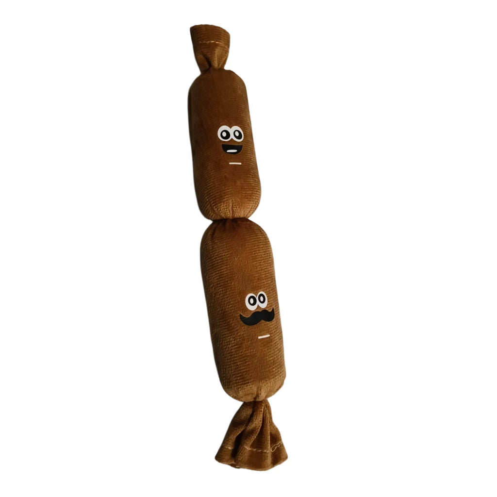 1Pc Dog Plush Chew Toy Teeth Cleaning Simulated Sausage Squeak with BB Sound Durable Puppy Toy Bite-Resistant Molar Dog Supplies