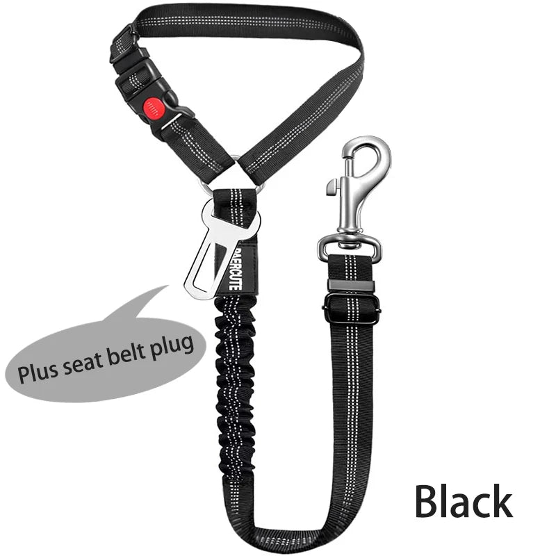 New Solid Two-In-One Dog Harness Pet Car Seat Belt Leash Backseat Safety Belt Adjustable for Kitten Dogs Collar Pet Accessories
