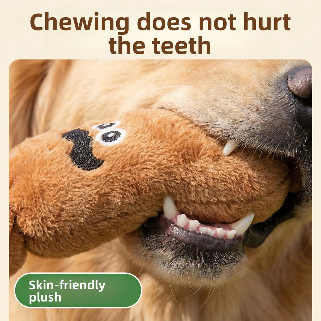1Pc Dog Plush Chew Toy Teeth Cleaning Simulated Sausage Squeak with BB Sound Durable Puppy Toy Bite-Resistant Molar Dog Supplies