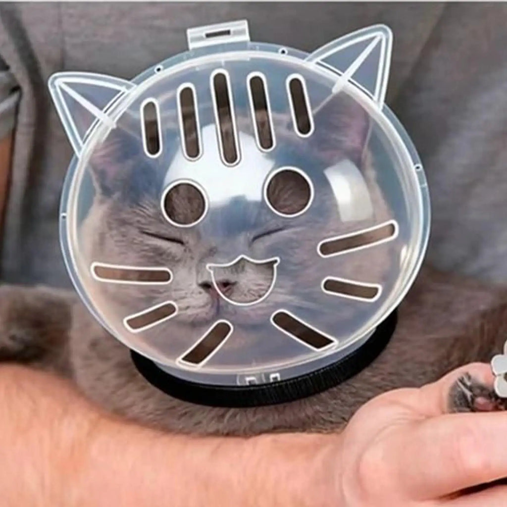 Cat Head Cover Anti-Biting Transparent Cat Hood Breathable Cat Bubble Muzzle for Pets Bathing Shedding Nail Trimming Behavior