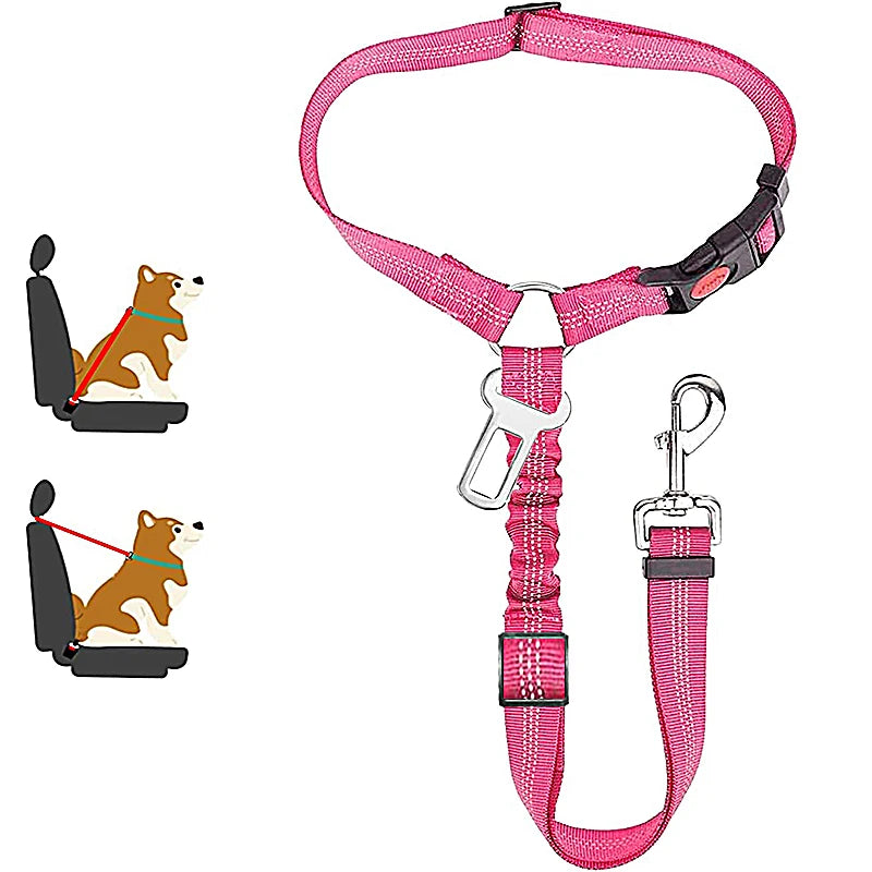 New Solid Two-In-One Dog Harness Pet Car Seat Belt Leash Backseat Safety Belt Adjustable for Kitten Dogs Collar Pet Accessories
