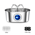 108Oz/3.2L Cat Water Stainless Steel Pets Dispenser with LED Light Silent Pump Automatic Fountain for Cat Dog Drinking Bowl