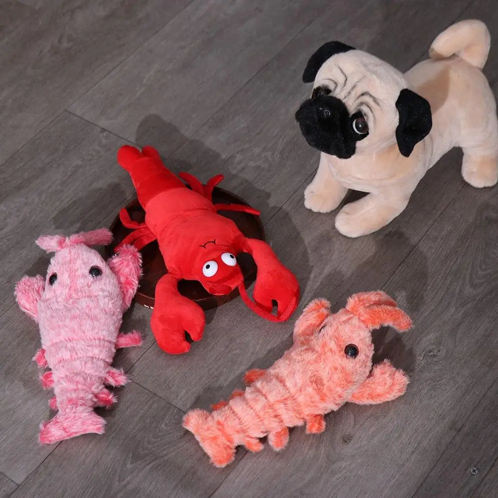 USB Charging Lobster Cats Toy Dancing Moving Washable Plush Electric Pet Toys Squeaky Automatic Dogs Interactive Toys Outdoor