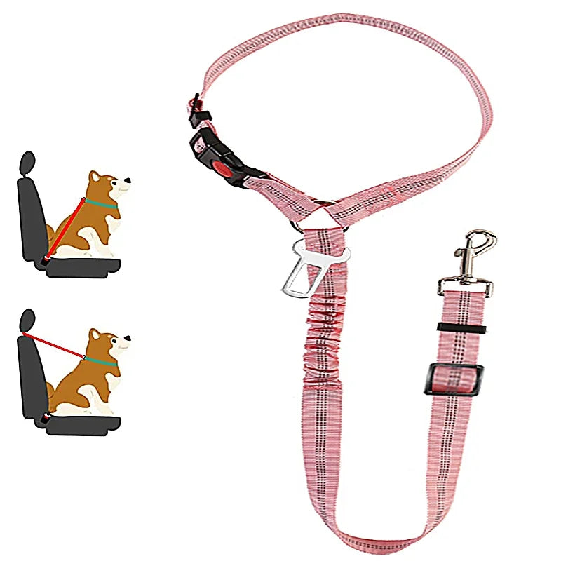 New Solid Two-In-One Dog Harness Pet Car Seat Belt Leash Backseat Safety Belt Adjustable for Kitten Dogs Collar Pet Accessories